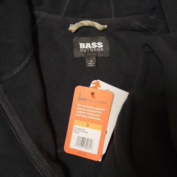 BASS Outdoor Women Cozy Cold Weather Half Zip Fleece Hoodie Size US S Black QHC - Picture 4 of 4